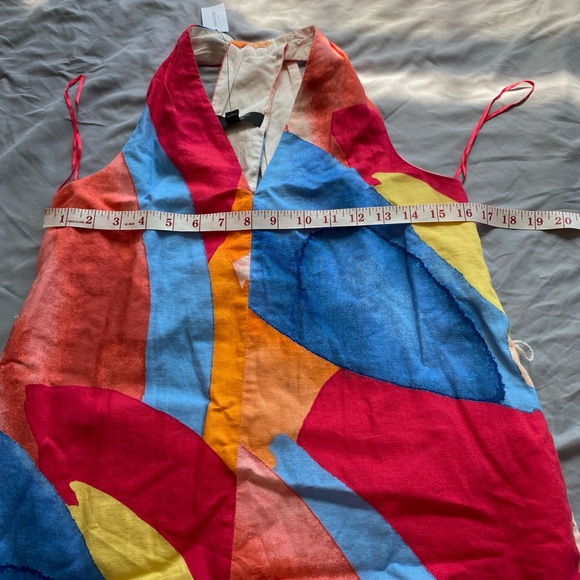 BANANA REPUBLIC NWT LINEN-BLEND TWIST-BACK MIDI DRESS - XS - Picture 6 of 13